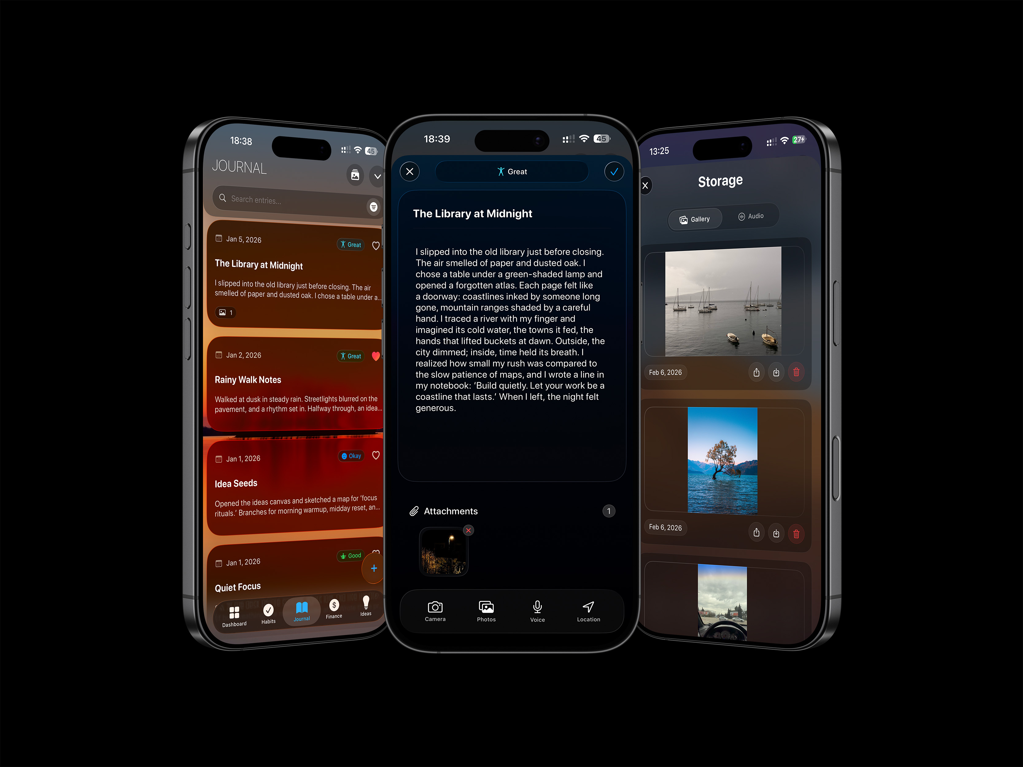 Xified journal with emotion-aware entries and voice-to-text transcription